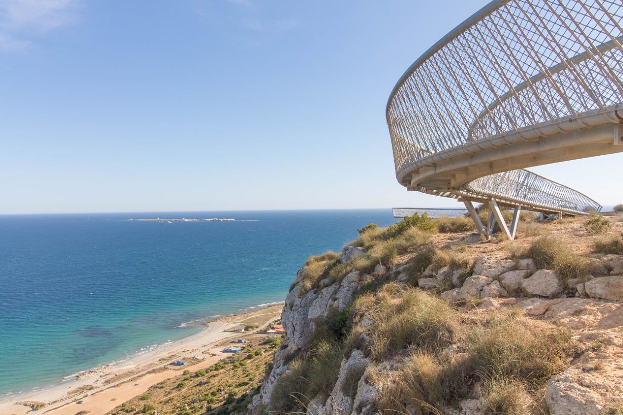 Skywalk over the Cape of Santa Pola and the Lighthouse