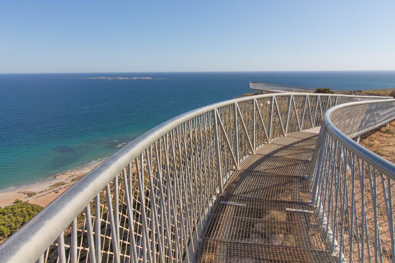 Skywalk over the Cape of Santa Pola and the Lighthouse